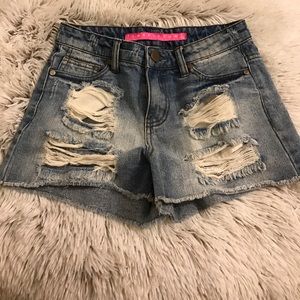 High waisted jean shorts ripped