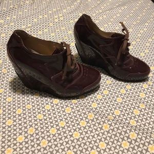Dries Van Noten Burgundy wedges