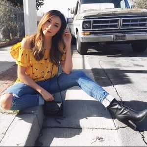 Yellow Off The Shoulder Top