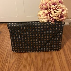 Born to Standout Studded Envelope Clutch