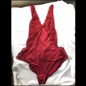 Free People Body Suit, red