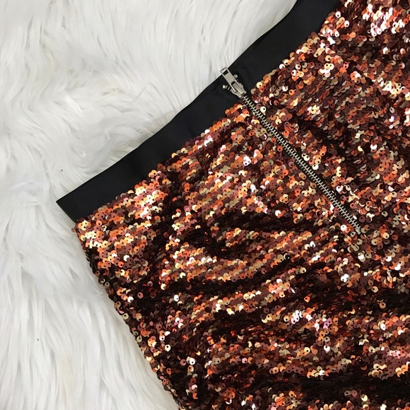 Glam Rust Sequin Skirt - Picture 7 of 8