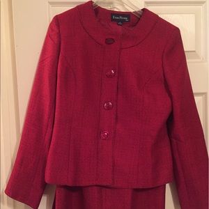 Evan-Picone skirt suit, Gramercy Park, Cranberry