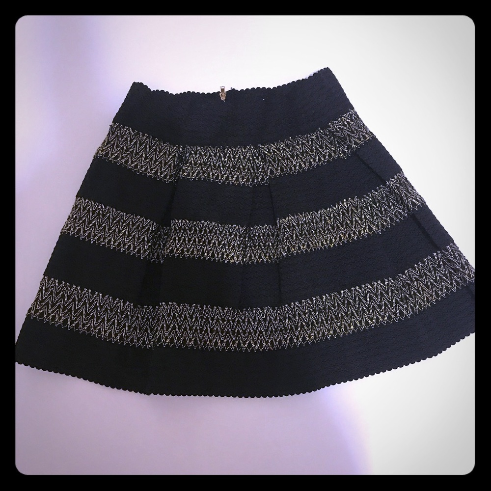 GINGER G Black and Gold Metallic Mini skirt [SK-6]