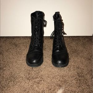 Black combat boots