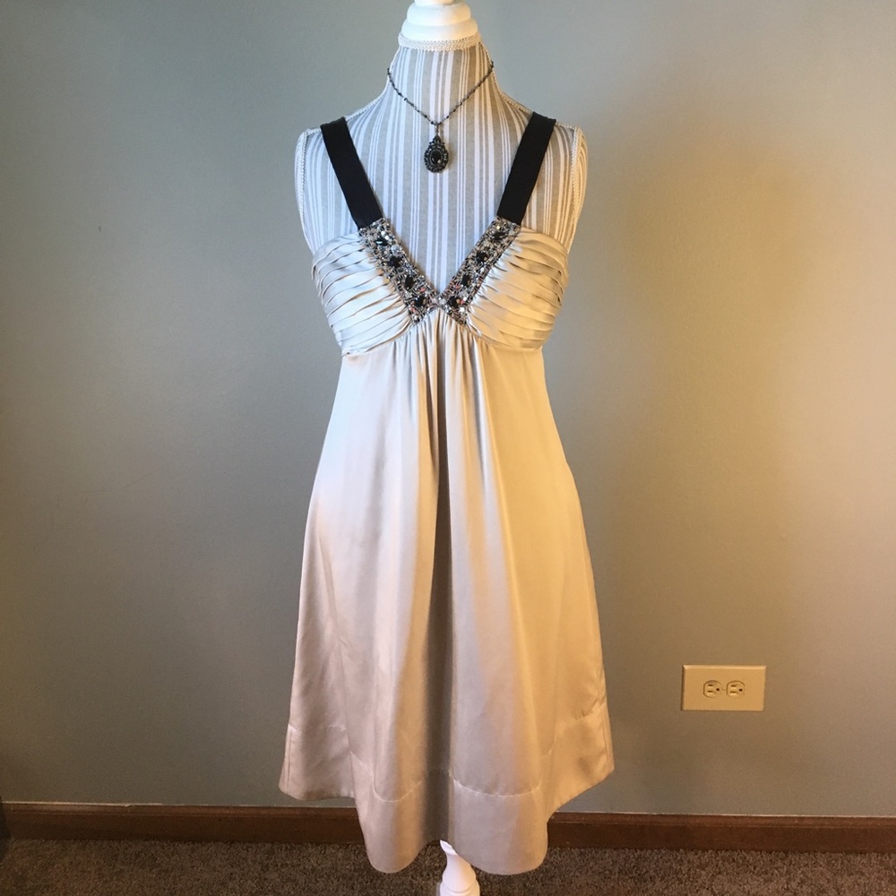 BCBG MaxAzria Ivory satin dress, size 8