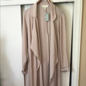 Forever 21 + Wrap Drape-Front Jacket Taupe NWT
