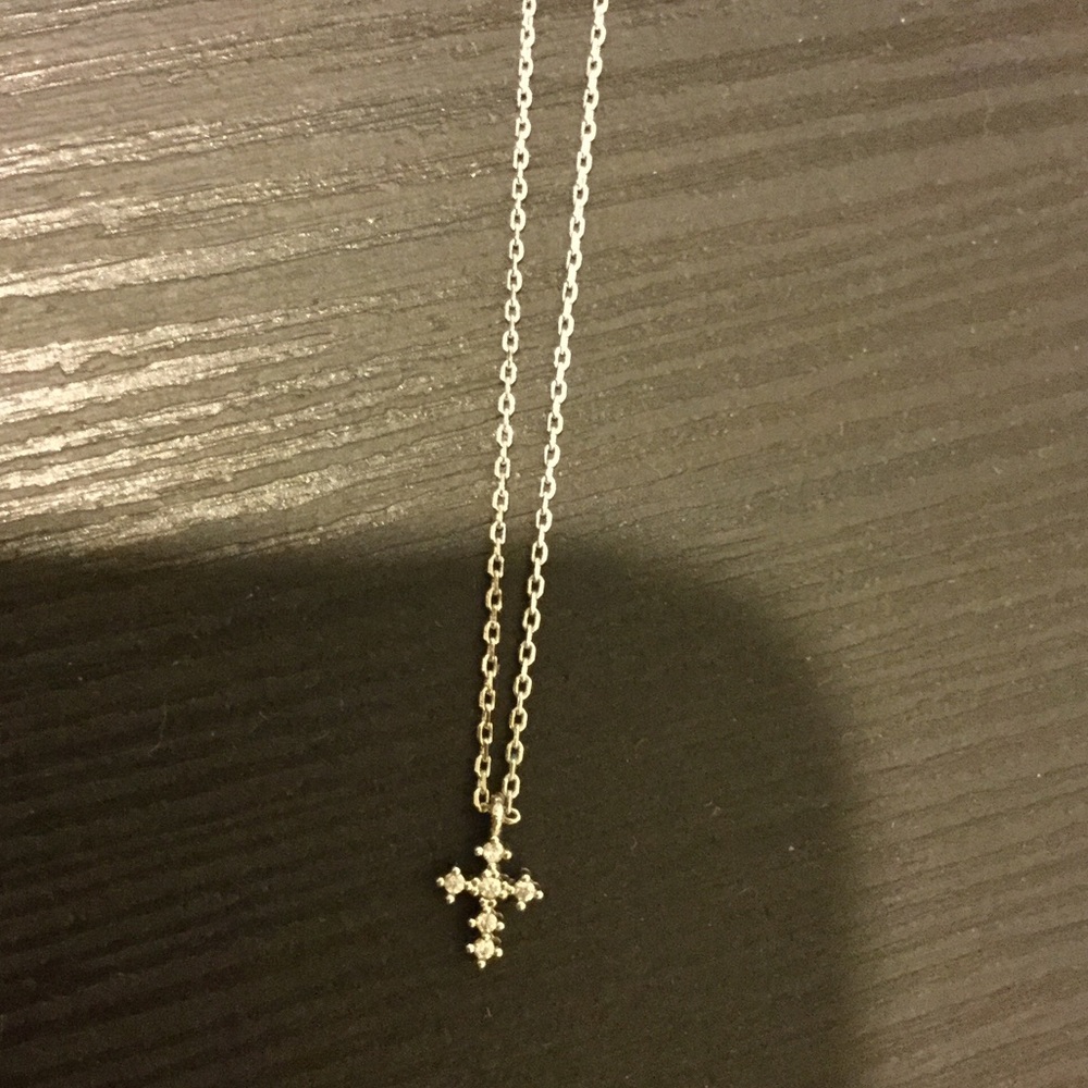 Super Tiny CZ Cross Necklace