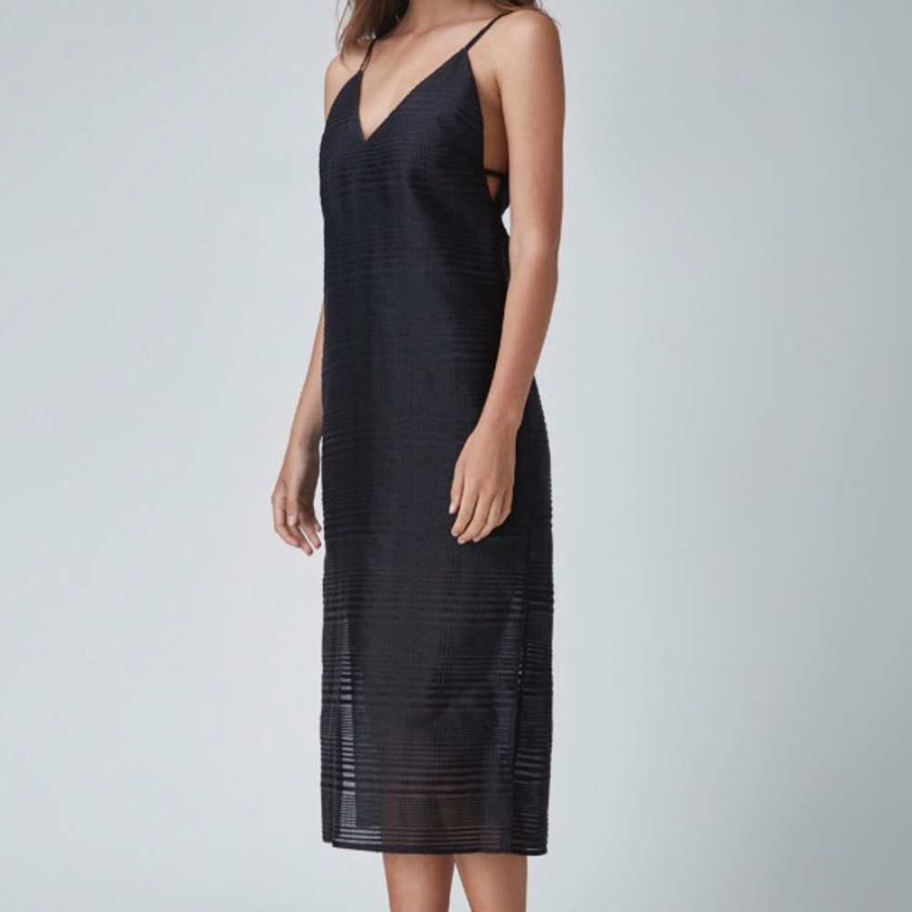 Finders Keepers Black Midi Slipdress Dress Large