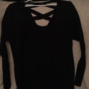 Black Strappy long sleeve 2x