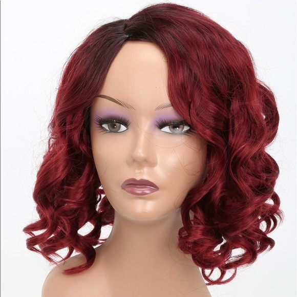 Burgundy Ombré Beauty Wig display picture 1