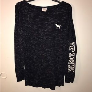 VS PINK heather gray long sleeve
