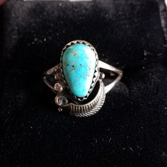 Old Ring Blue Terquise Stone Not Silver Old Ring Blue Terquise Stone Not Silver