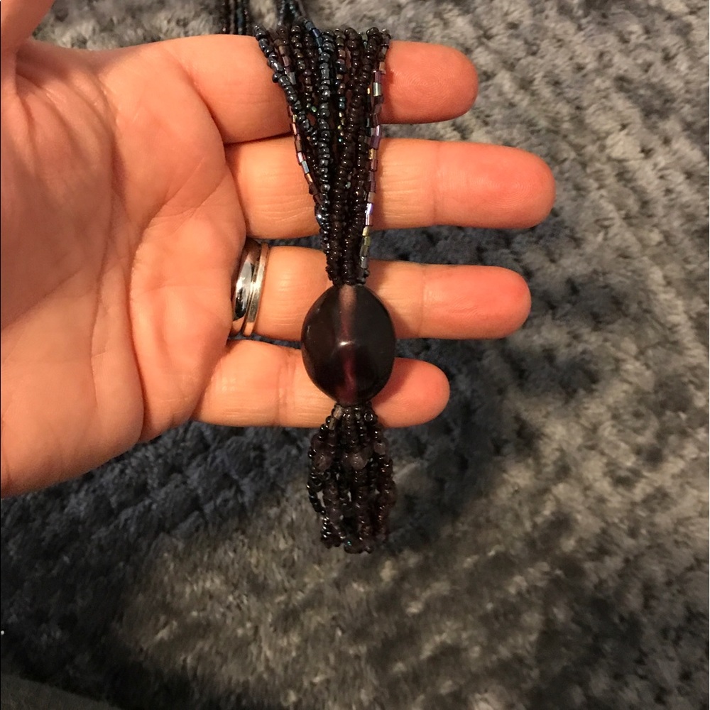 Purple tassel necklace