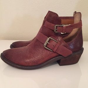 Lucky Brand LK-Chaves Brown Booties Cut Out sz 8.5