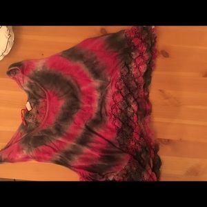 ty-dye pink and purple shirt