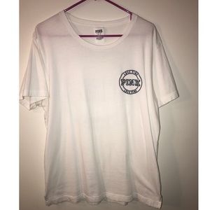 PINK white and blue sequin top