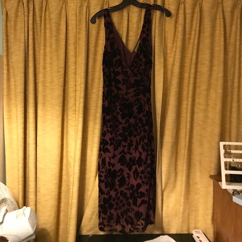 Fiori di Zucca Long Dark Purple Flower Dress