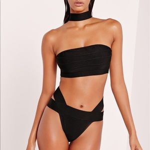 Missguided Neck Bandage Bikini Set