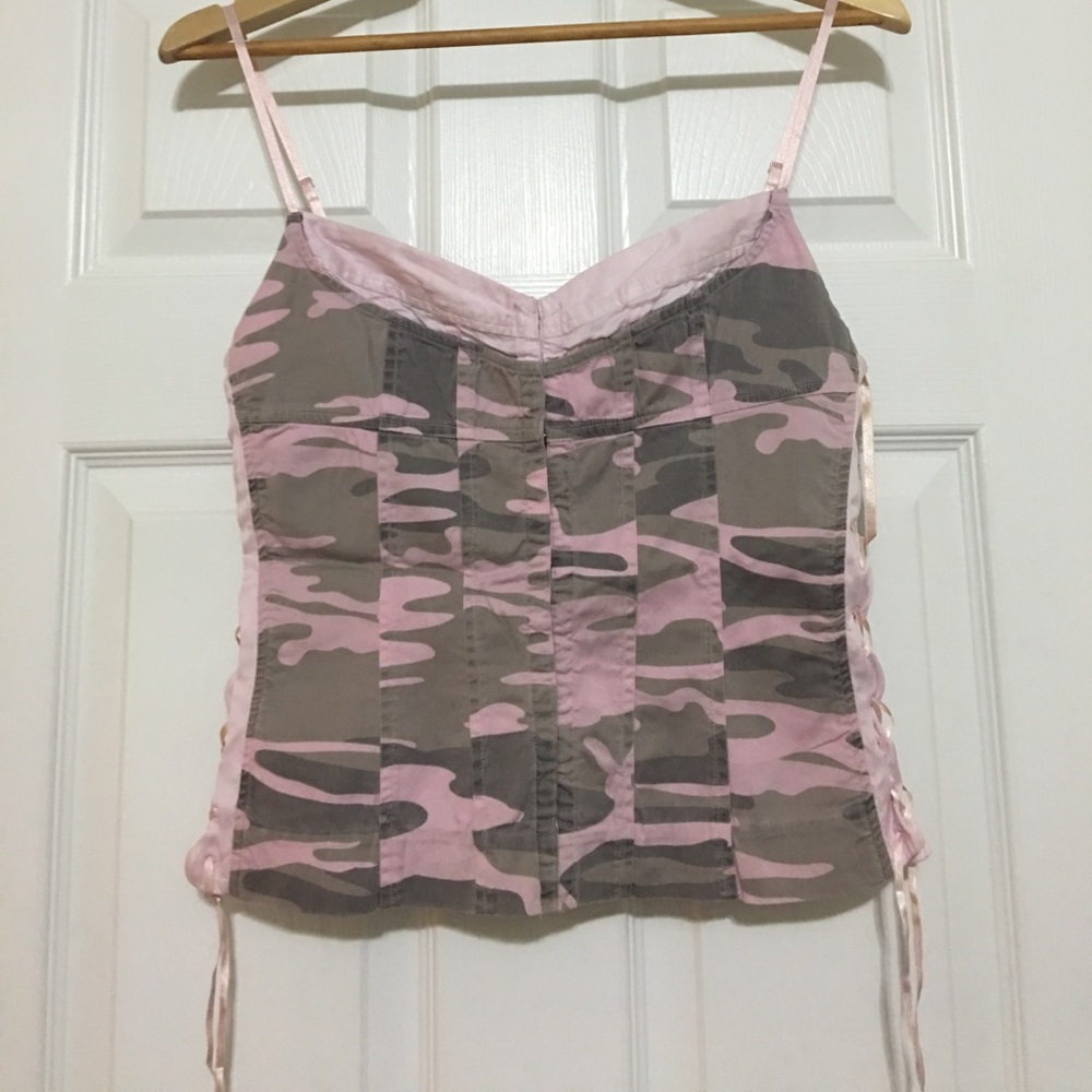 Pink Army Fatigue Bustier Top