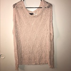 American Eagle blush crochet sweater