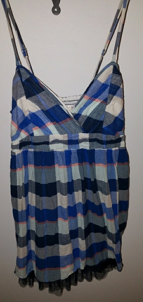 Large Abercrombie and Fitch blue plaid dress