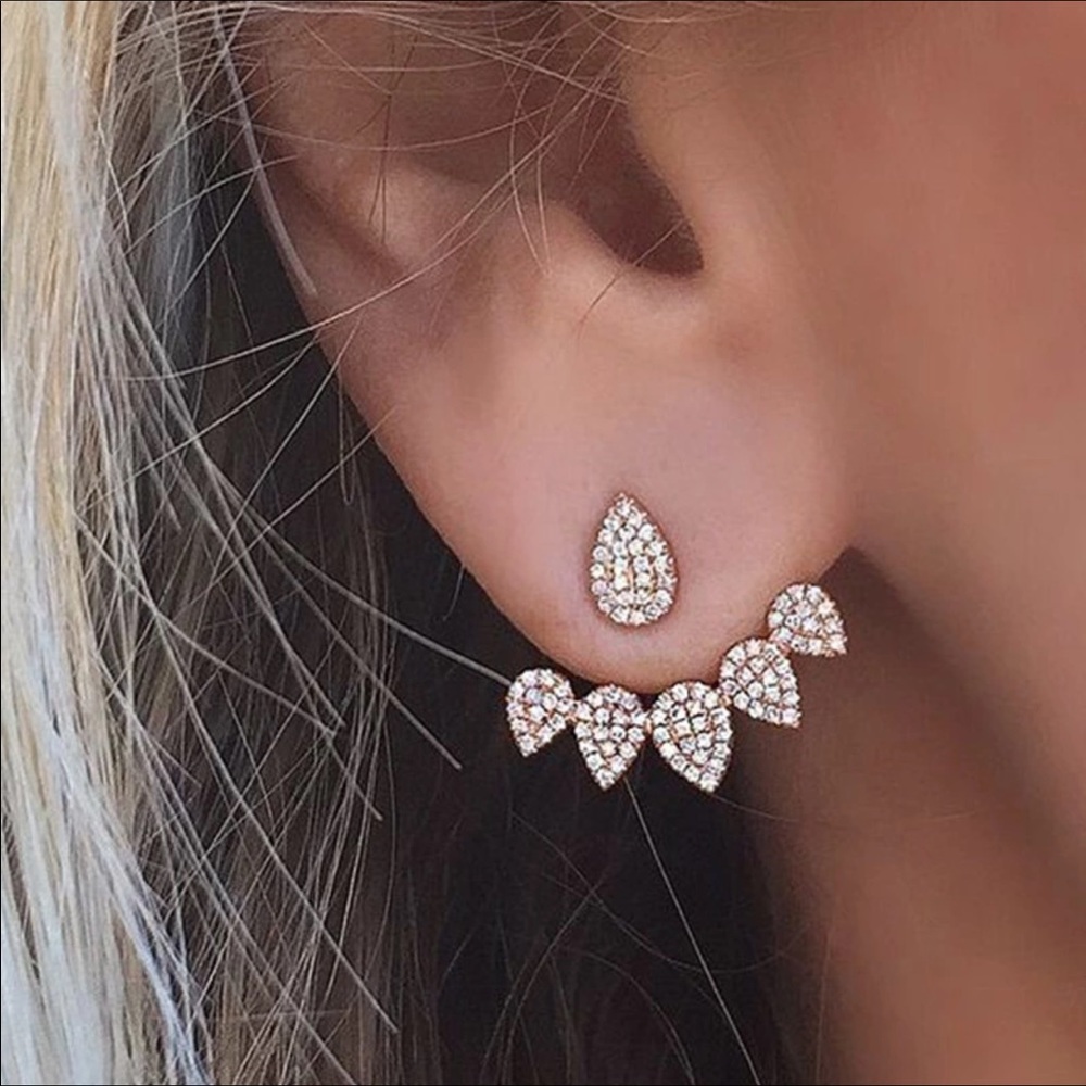 RESTOCKED Crystal Kittenup Ear Jacket Gold - Picture 2 of 4