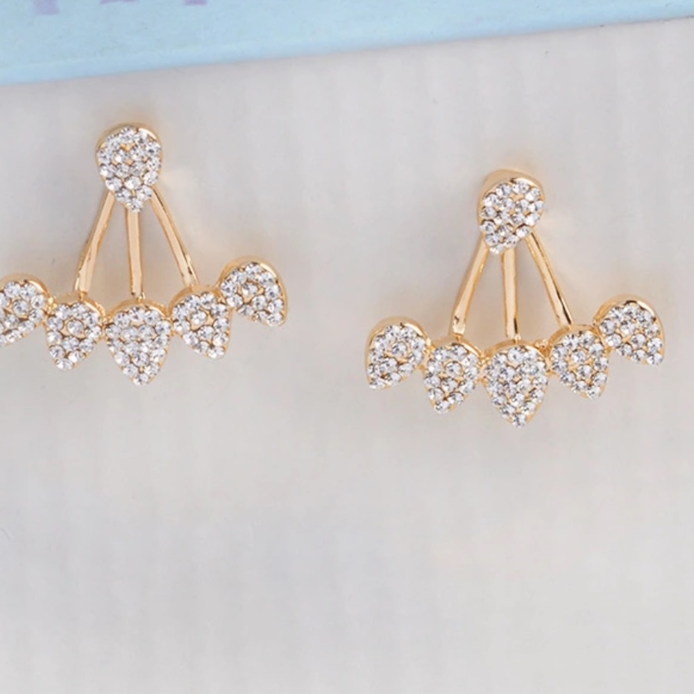 RESTOCKED Crystal Kittenup Ear Jacket Gold - Picture 3 of 4