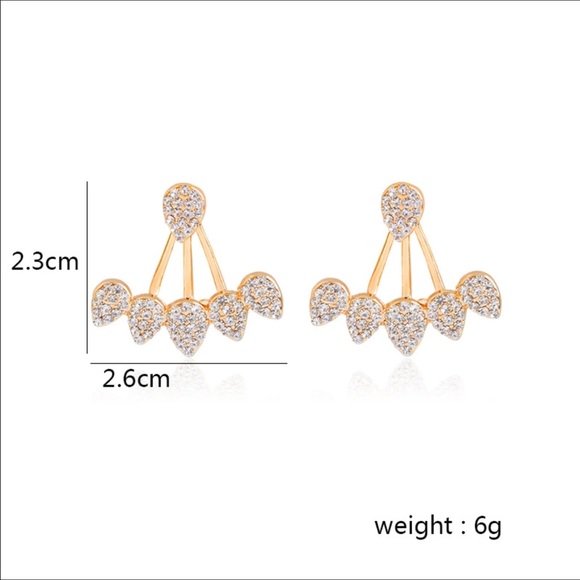 RESTOCKED Crystal Kittenup Ear Jacket Gold - Picture 4 of 4