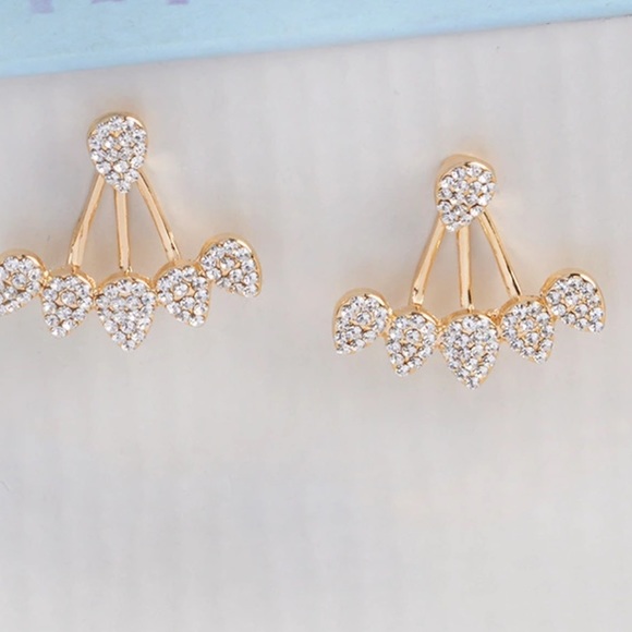 RESTOCKED Crystal Kittenup Ear Jacket Gold - Picture 3 of 4