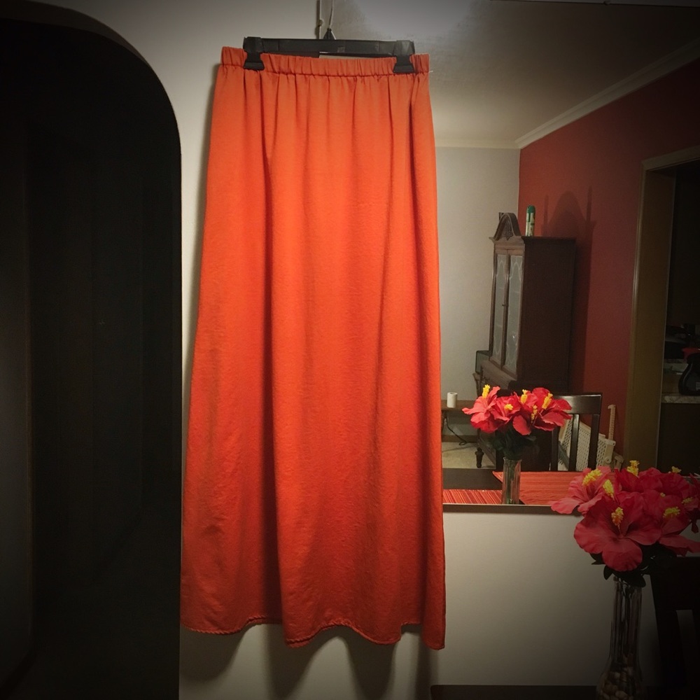 Vintage Burnt Orange Floor Length Maxi Skirt