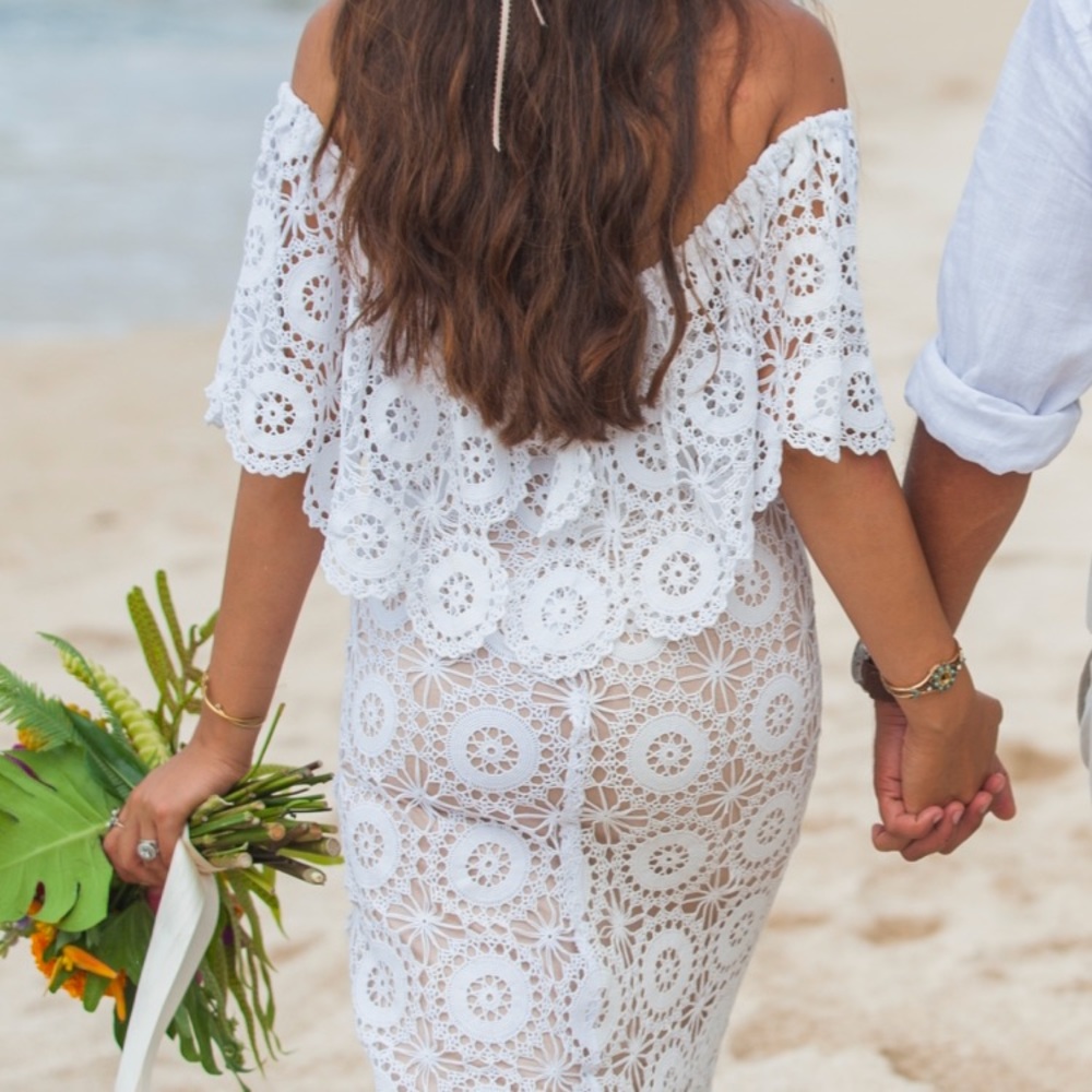 Boho crochet wedding dress - Picture 2 of 4