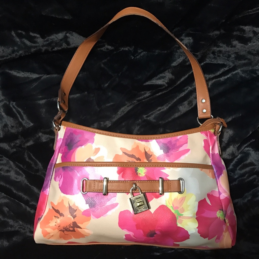 Rosetti Pink& Tan Floral Hobo Purse