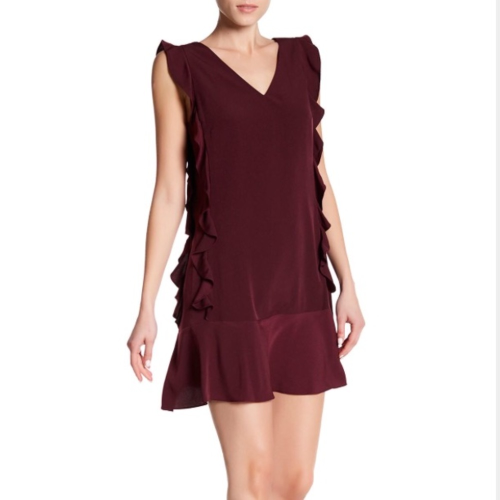 NWT Cece Harper Plum Ruffle Drop Waist Dress sz 4