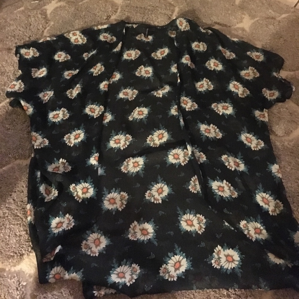 Floral print kimono