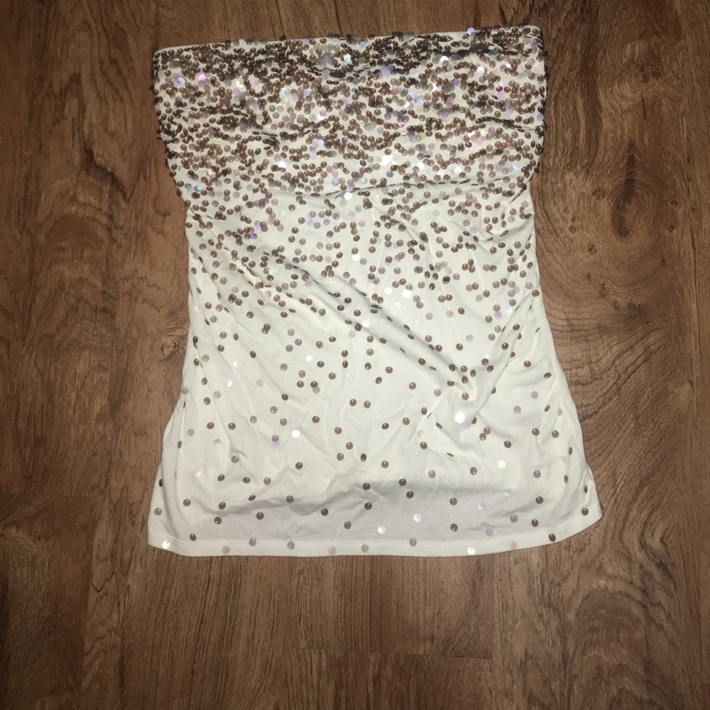Express strapless sequin top