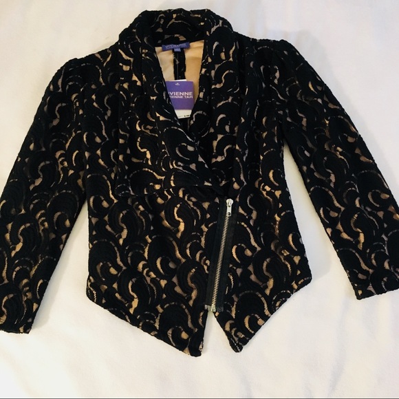 Black Lace Motocross Blazer Oversized Collar - Picture 3 of 7