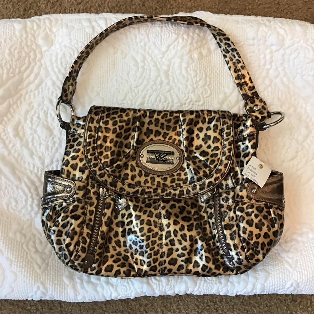 Kathy Van Zeeland Leopard Print Purse