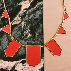 Classic station necklace in Red Leather