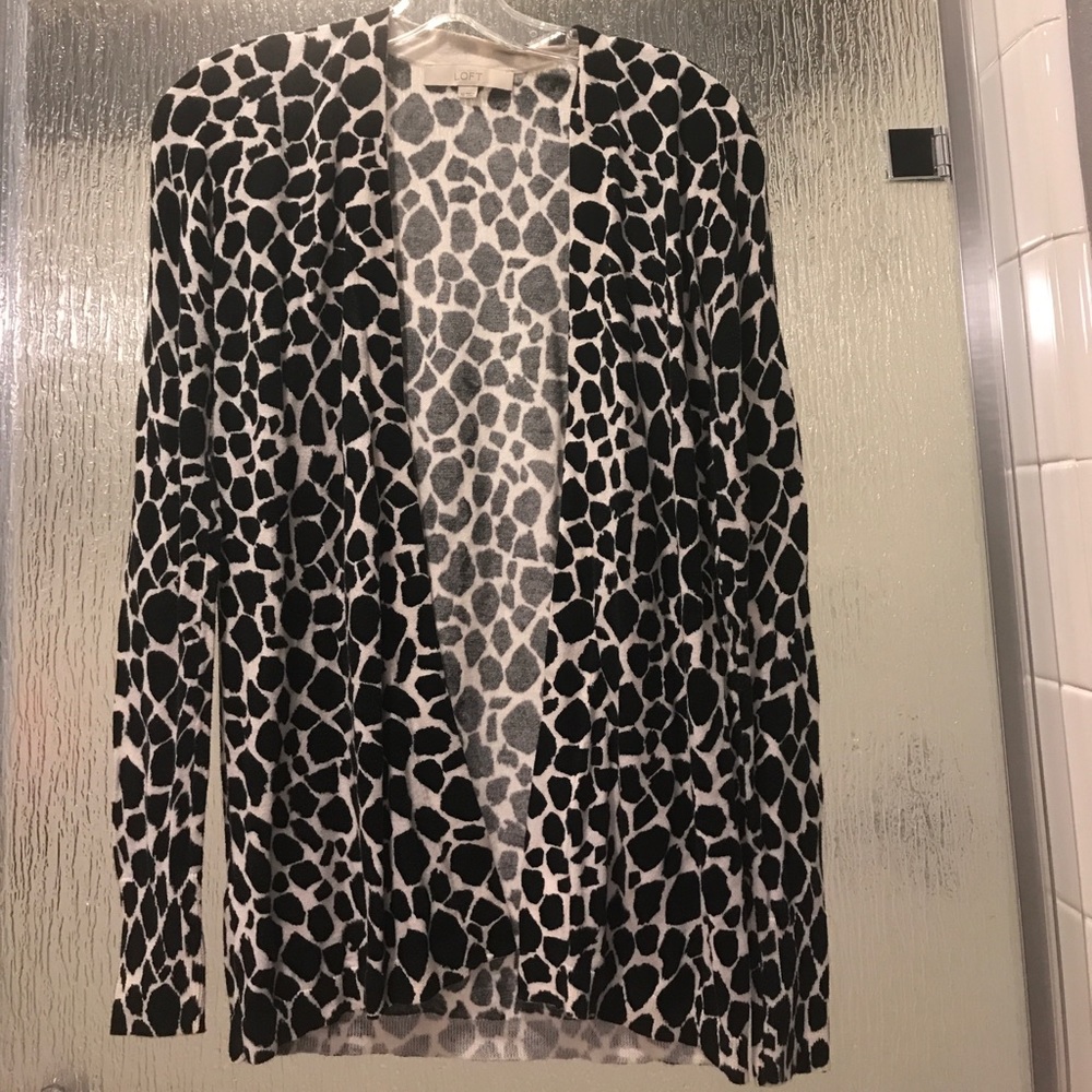 REDUCED!! Loft cow print cardigan