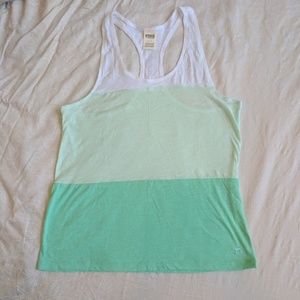 PINK by VS Green Colorblocked Tank