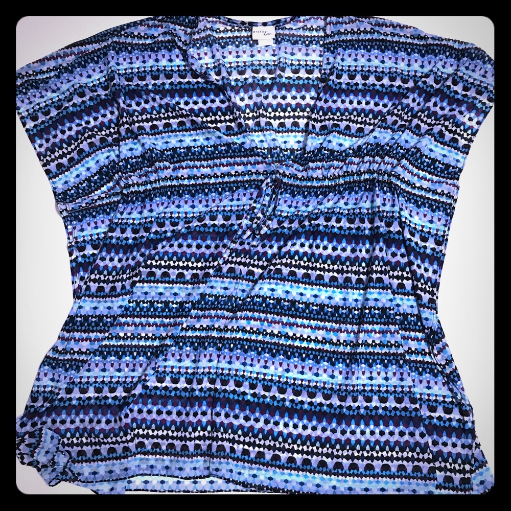 Pretty Blue multi Swimsuit Coverup - SW-8