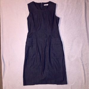 Calvin Klein cotton denim sheath dress