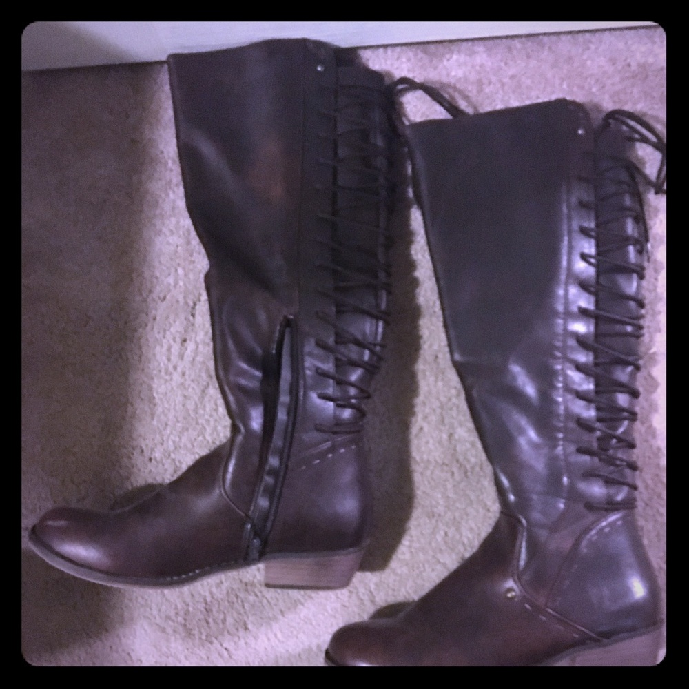 Knee high brown boots