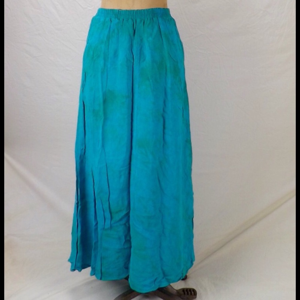 vintage 70s long A line skirt USA made! 100% rayon