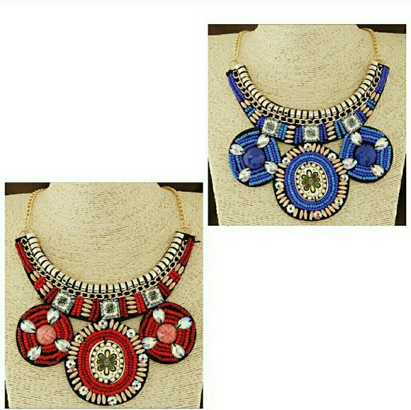 Statement short necklace Nation style handmade Col - Picture 3 of 3