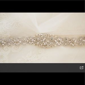 Beautiful rhinestone and pearl wedding sash