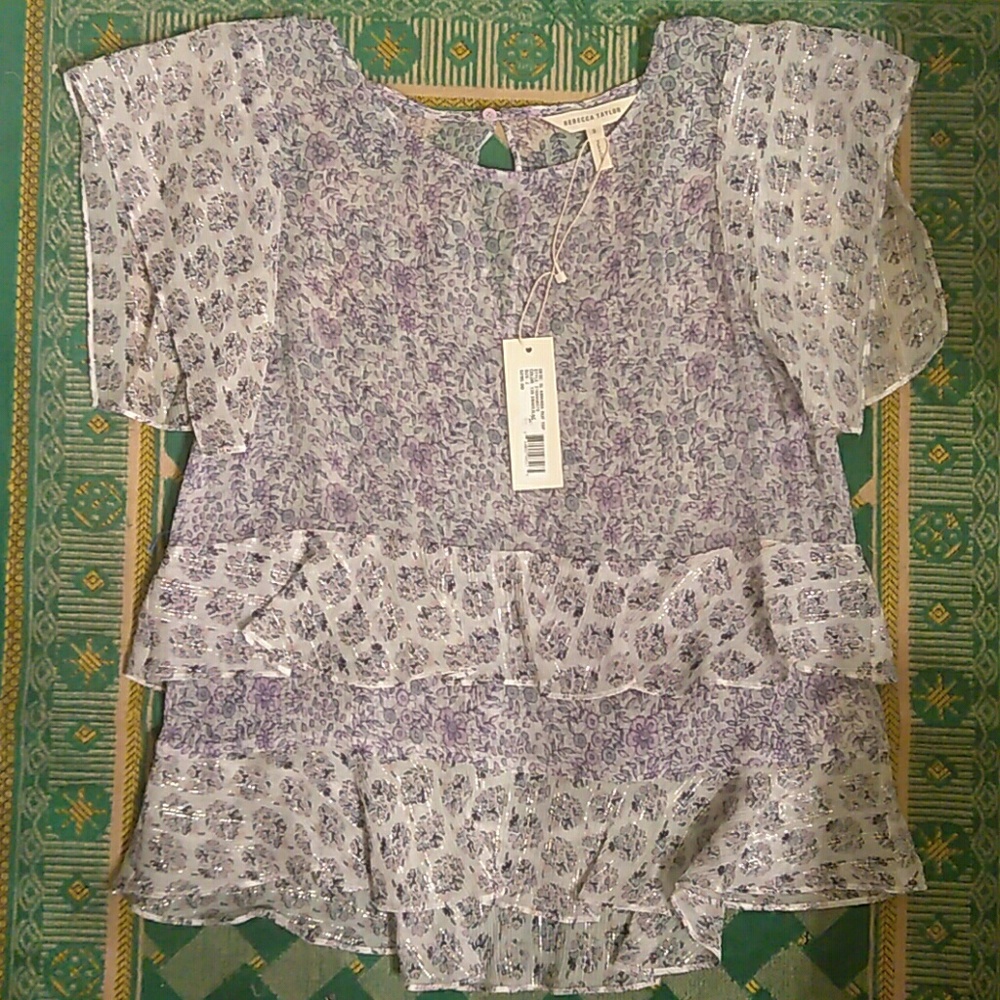 Rebecca Taylor Amanda Ruffle Top NWT