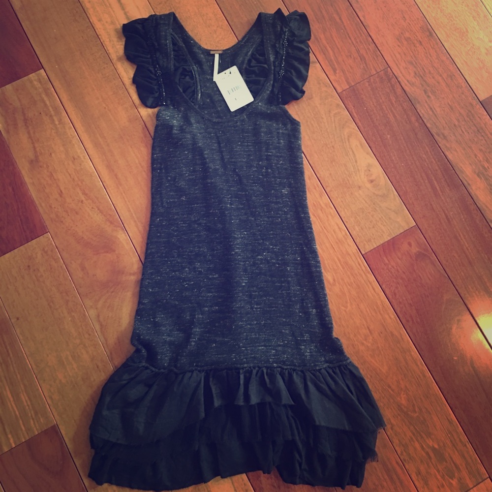 Free People Black Marled Dress