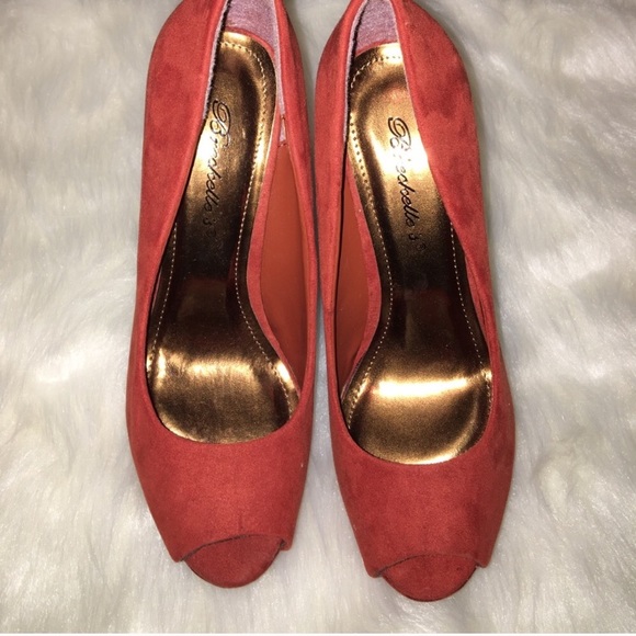 red peep toe platform heels - Picture 3 of 4